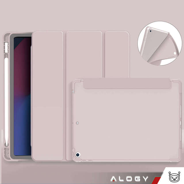 Alogy Etui na tablet Cheap Book Cover TPU + Pencil Space do Apple iPad 10.2 7/8/9Gen 2019/2020/2021 Różowe