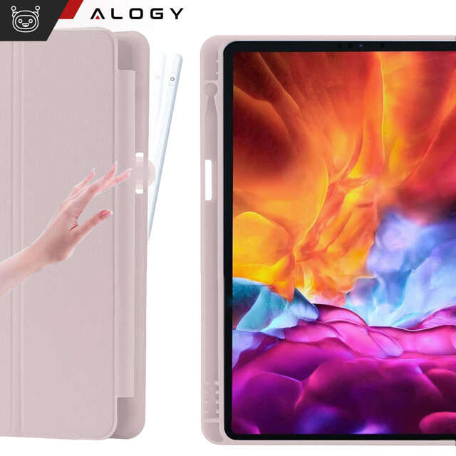 Alogy Etui na tablet Cheap Book Cover TPU + Pencil Space do Apple iPad 10.2 7/8/9Gen 2019/2020/2021 Różowe