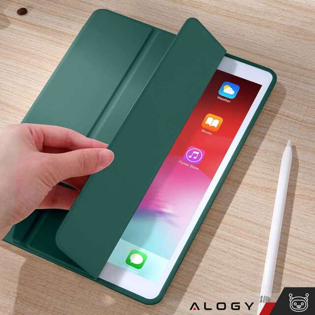 Alogy Etui na tablet Cheap Book Cover TPU + Pencil Space do Apple iPad 10.2 7/8/9Gen 2019/2020/2021 Zielone