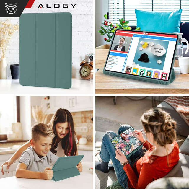 Alogy Etui na tablet Cheap Book Cover TPU + Pencil Space do Apple iPad 10.2 7/8/9Gen 2019/2020/2021 Zielone