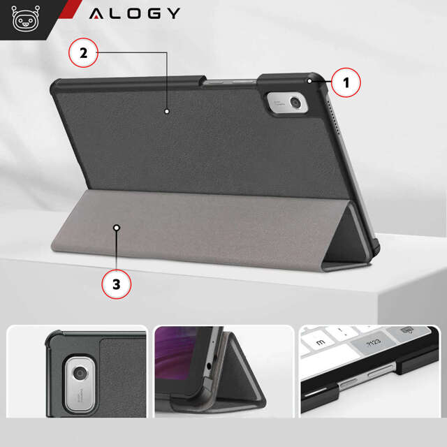 Alogy Etui na tablet Lenovo Tab M9 2023 9" TB310XU TB310FU Book Cover Case Szare