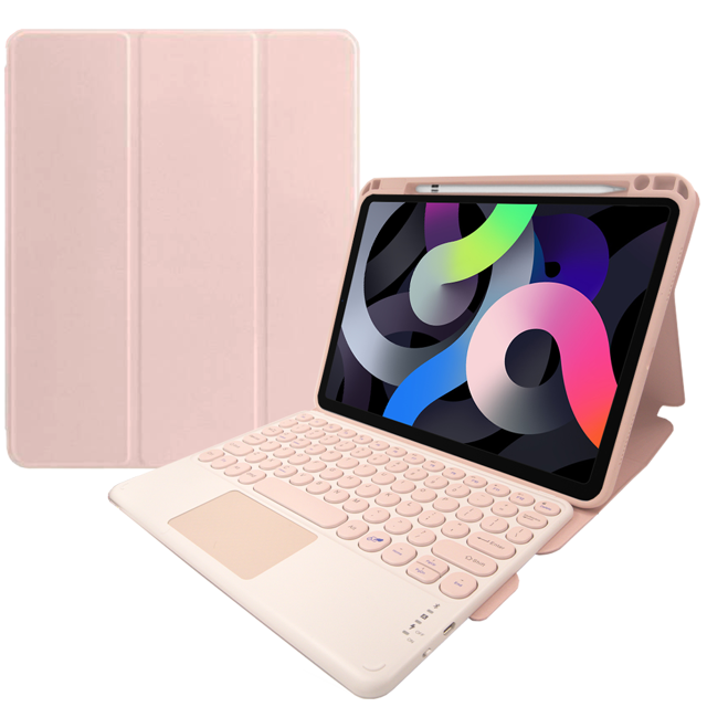 Alogy Etui na tablet Smart Case klawiatura Bluetooth Touchpad do Apple iPad Air 4 2020 / 5 2022 Różowe