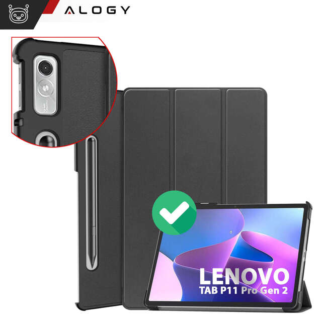 Alogy Etui na tablet do Lenovo Tab P11 Pro 2Gen 11.2” TB-132FU TB-132XU Book Cover Case Czarne