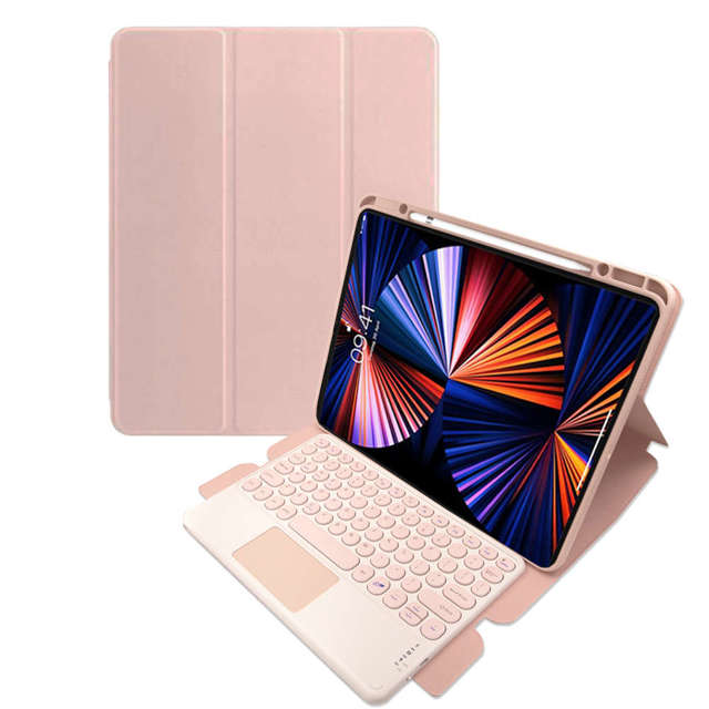 Alogy Etui na tablet magnetyczne klawiatura Bluetooth do Apple iPad Pro 12.9 2021 Różowe
