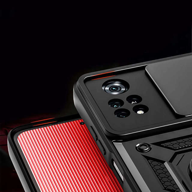 Alogy Etui na telefon Camshield Stand Ring z osłonką na aparat do Xiaomi Poco X4 Pro 5G