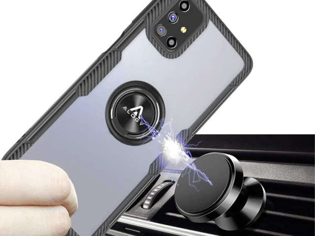 Alogy Etui na telefon Ring Holder Clear Armor do Samsung Galaxy M31s czarne