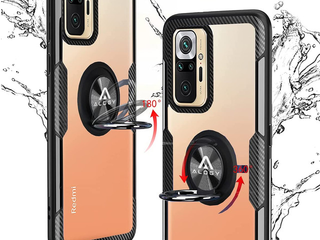 Alogy Etui na telefon Ring Holder Clear Armor do Xiaomi Redmi Note 10 Pro czarne