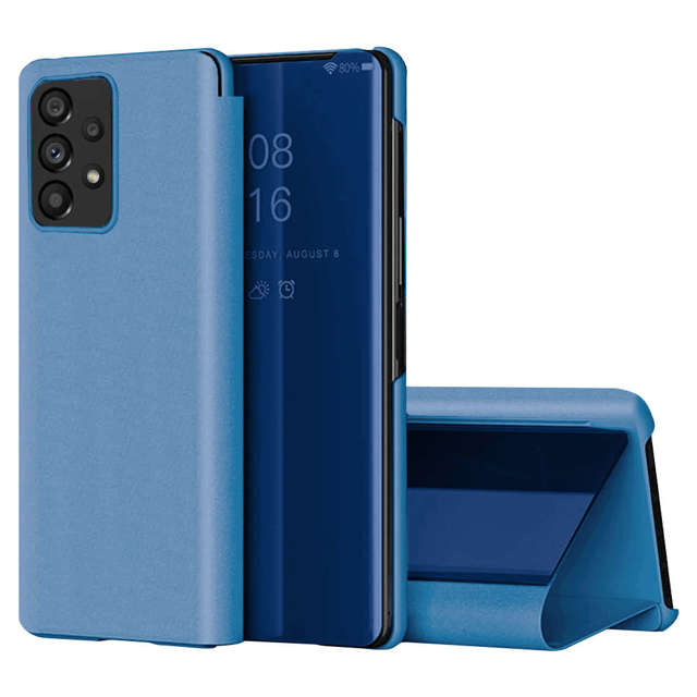 Alogy Etui na telefon Smart View Cover z klapką skórzane do Samsung Galaxy A52 4G/ A52 5G/ A52S 5G Niebieskie