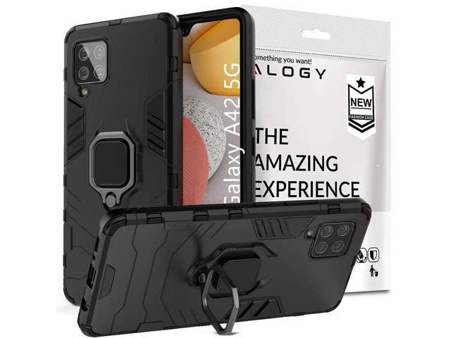 Alogy Etui na telefon Stand Ring Armor do Samsung Galaxy A42 5G czarne