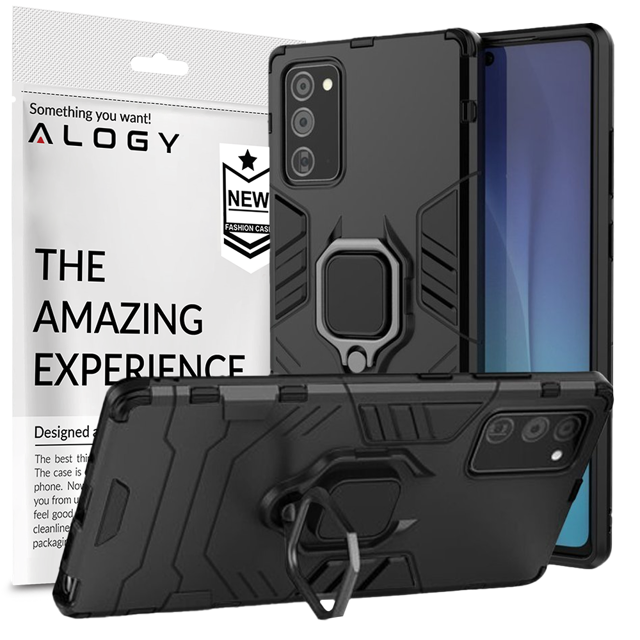 Alogy Etui na telefon Stand Ring Armor do Samsung Galaxy Note 20 czarne
