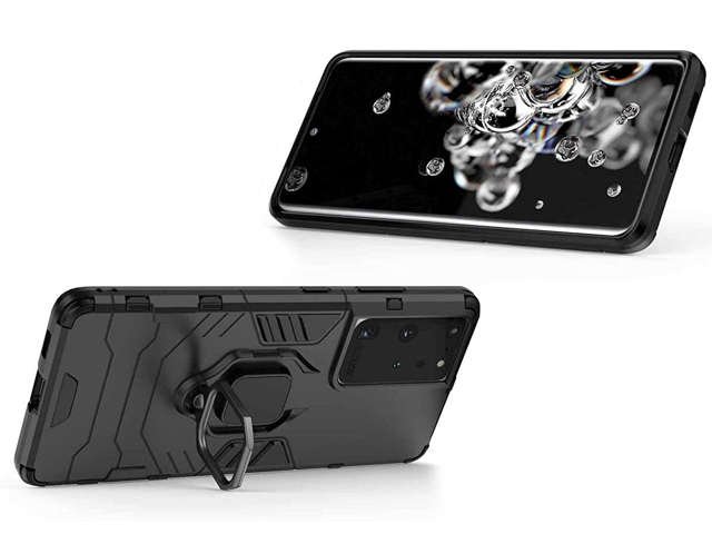 Alogy Etui na telefon Stand Ring Armor do Samsung Galaxy S21 Ultra czarne