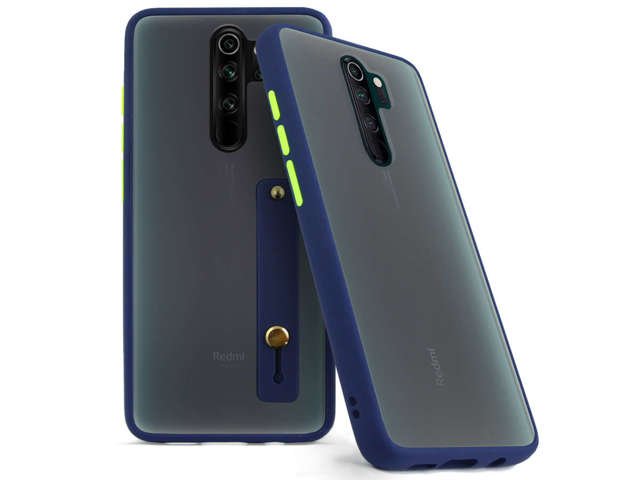 Alogy Etui na telefon bumper case z paskiem do Redmi Note 8 Pro Granatowe