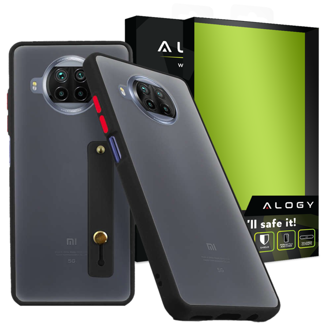 Alogy Etui na telefon bumper case z paskiem do Xiaomi Mi 10T Lite Czarne