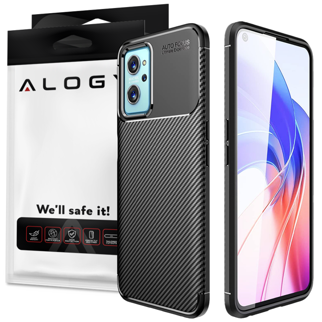 Alogy Etui na telefon do Realme 9i Rugged Armor obudowa TPU Carbon Black