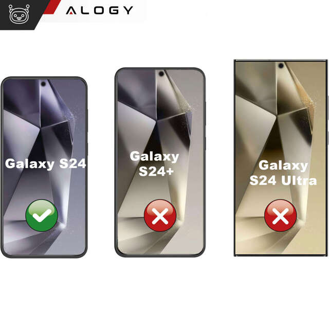 Alogy Etui na telefon do Samsung Galaxy S24 Mag Safe Case Glamour Case Ring obudowa Czarne przezroczyste