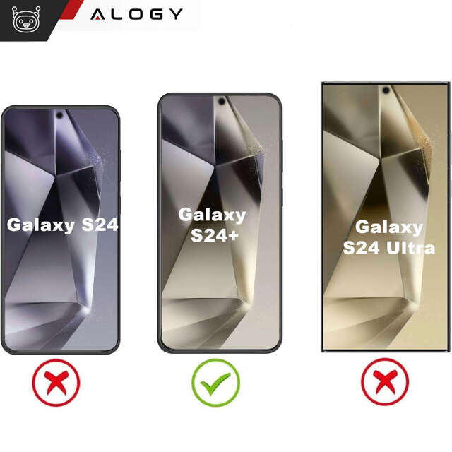 Alogy Etui na telefon do Samsung Galaxy S24+ Plus Mag Safe Case Glamour Case Ring obudowa Złote przezroczyste