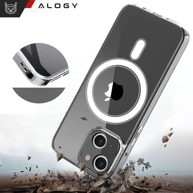 Alogy Etui na telefon do iPhone 15 Plus Hybrid Case do MagSafe magnetyczne Przezroczyste