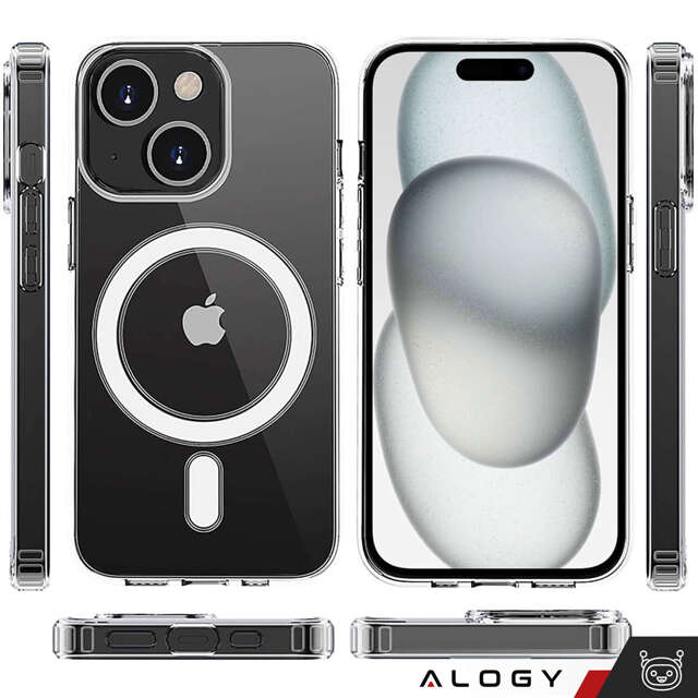 Alogy Etui na telefon do iPhone 15 Plus Hybrid Case do MagSafe magnetyczne Przezroczyste