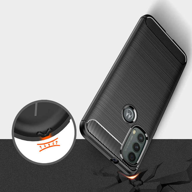 Alogy Etui na telefon obudowa Rugged Armor TPU Carbon do Motorola Moto E20/ E30/ E40 Black