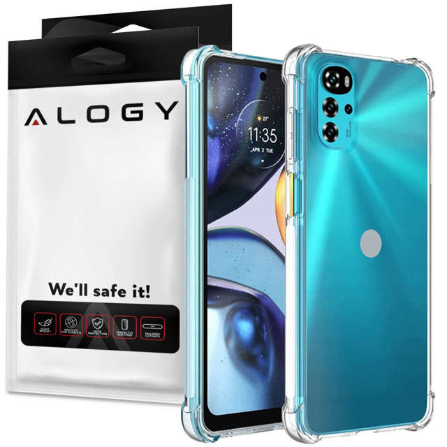 Alogy Etui na telefon pancerne ShockProof do Motorola Moto G22 Przezroczyste