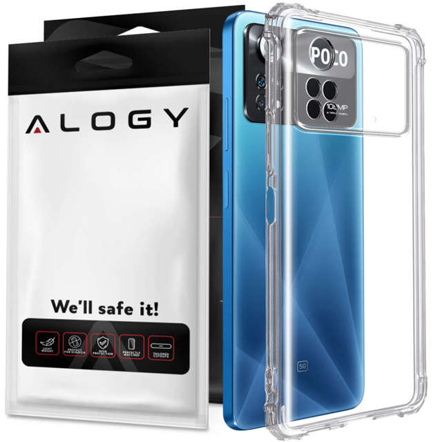 Alogy Etui na telefon silikonowe pancerne ShockProof do Xiaomi Poco X4 Pro 5G Przezroczyste