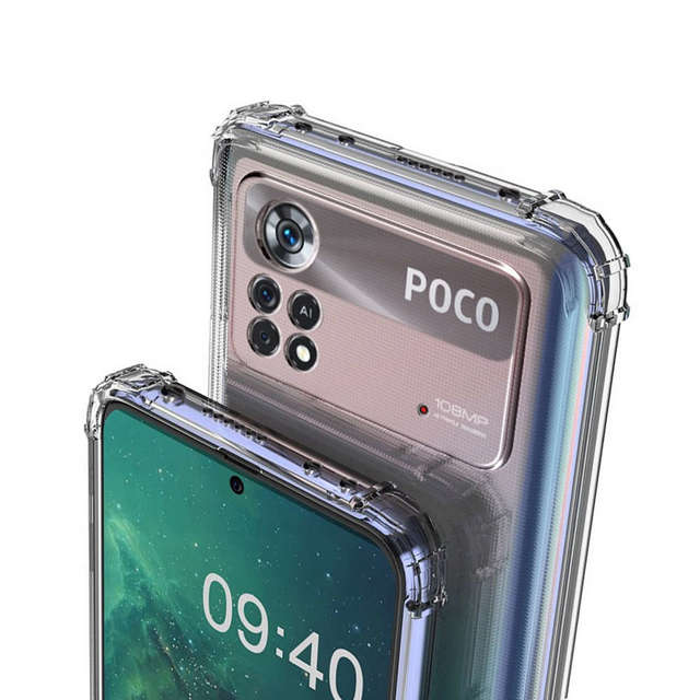 Alogy Etui na telefon silikonowe pancerne ShockProof do Xiaomi Poco X4 Pro 5G Przezroczyste