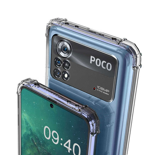 Alogy Etui na telefon silikonowe pancerne ShockProof do Xiaomi Poco X4 Pro 5G Przezroczyste