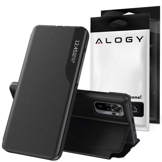 Alogy Etui na telefon z klapką portfel skórzany Smart View Cover do Xiaomi Redmi Note 10 Pro