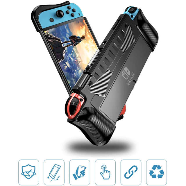 Alogy Etui obudowa do Gamepad Pad Nintendo Switch OLED case Czarny