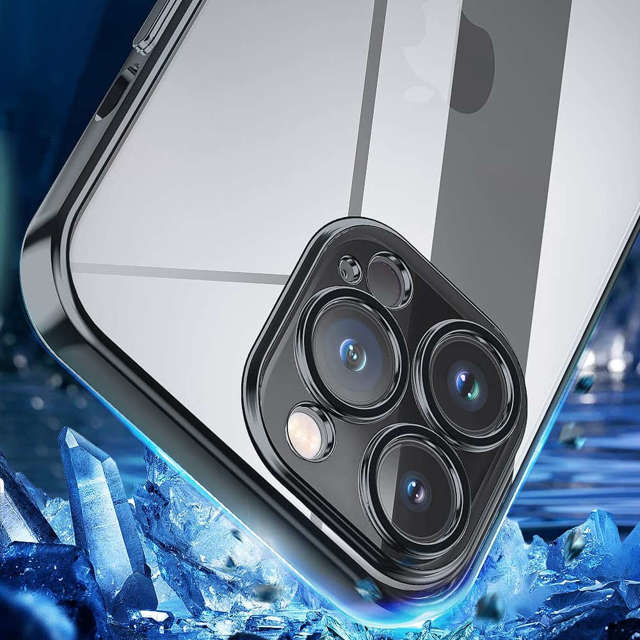 Alogy Etui ochronne TPU Luxury Case z osłonką na aparat do Apple iPhone 12 Pro czarno-przezroczyste