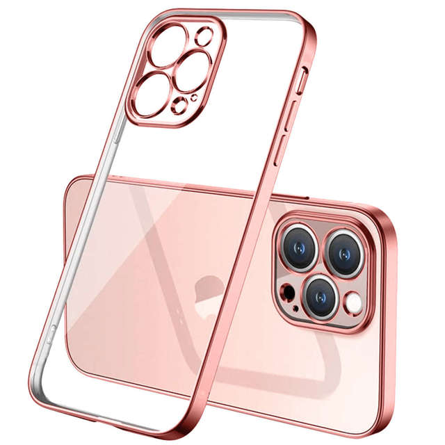 Alogy Etui ochronne TPU Luxury Case z osłonką na aparat do Apple iPhone 12 Pro różowo-przezroczyste