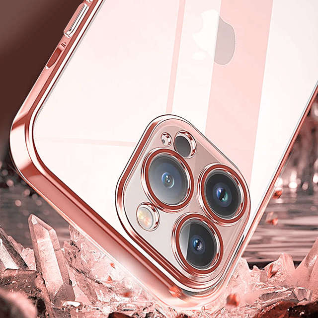 Alogy Etui ochronne TPU Luxury Case z osłonką na aparat do Apple iPhone 12 Pro różowo-przezroczyste