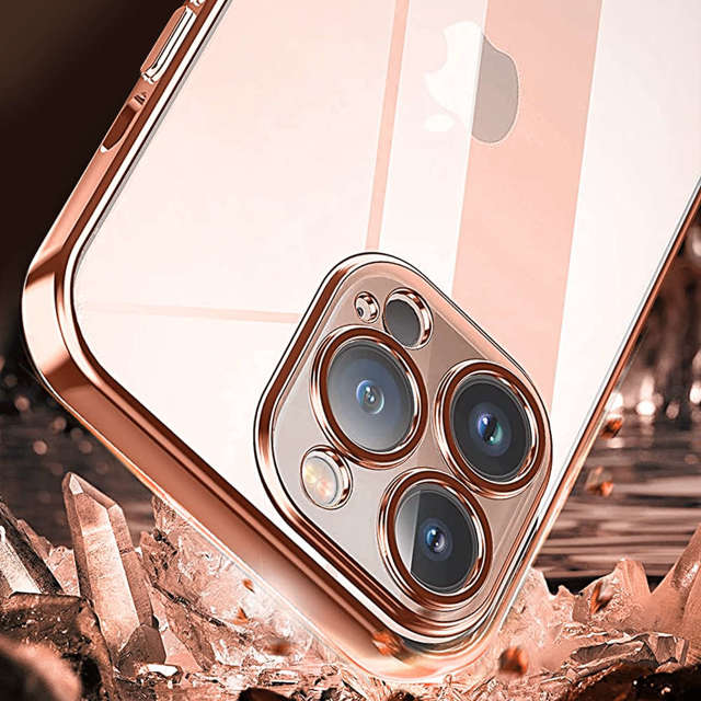 Alogy Etui ochronne TPU Luxury Case z osłonką na aparat do Apple iPhone 13 Pro różowo-przezroczyste