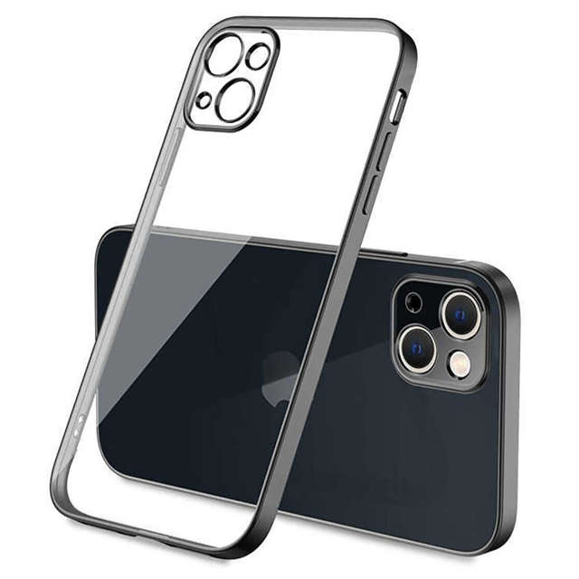 Alogy Etui ochronne TPU Luxury Case z osłonką na aparat do Apple iPhone 13 czarno-przezroczyste