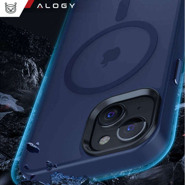 Alogy Etui ochronne do iPhone 14 Plus Ring Case obudowa na telefon do MagSafe Granatowe