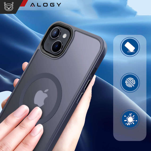 Alogy Etui ochronne do iPhone 14 Ring Case obudowa na telefon do MagSafe Granatowe