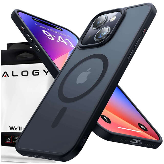 Alogy Etui ochronne do iPhone 15 Plus Ring Case obudowa na telefon do MagSafe Czarne