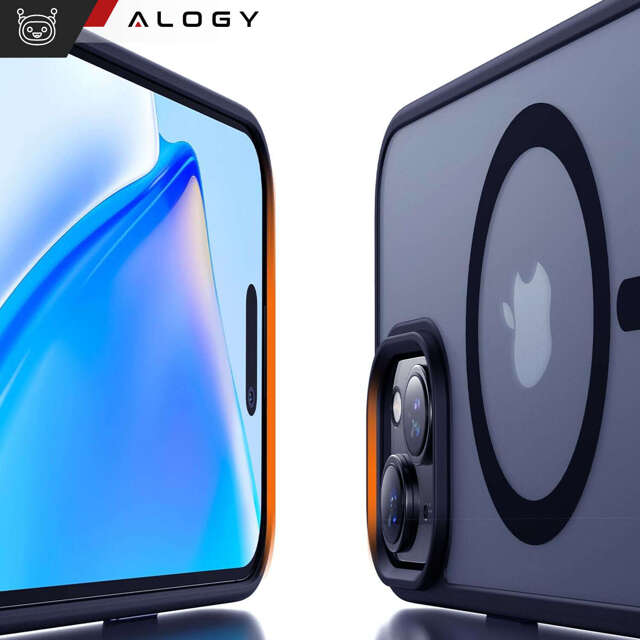 Alogy Etui ochronne do iPhone 15 Plus Ring Case obudowa na telefon do MagSafe Granatowe