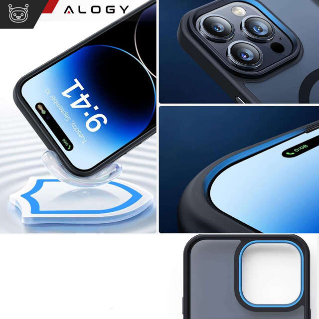 Alogy Etui ochronne do iPhone 15 Pro Max Ring Case obudowa na telefon do MagSafe Czarne