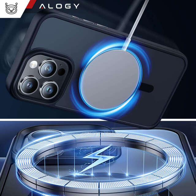 Alogy Etui ochronne do iPhone 15 Pro Ring Case obudowa na telefon do MagSafe Czarne