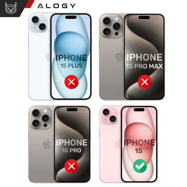 Alogy Etui ochronne do iPhone 15 Ring Case obudowa na telefon do MagSafe Czarne