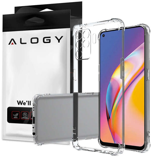 Alogy Etui pancerne ShockProof do Oppo Reno 5 Lite/ A94 4G/ F19 Pro Przezroczyste