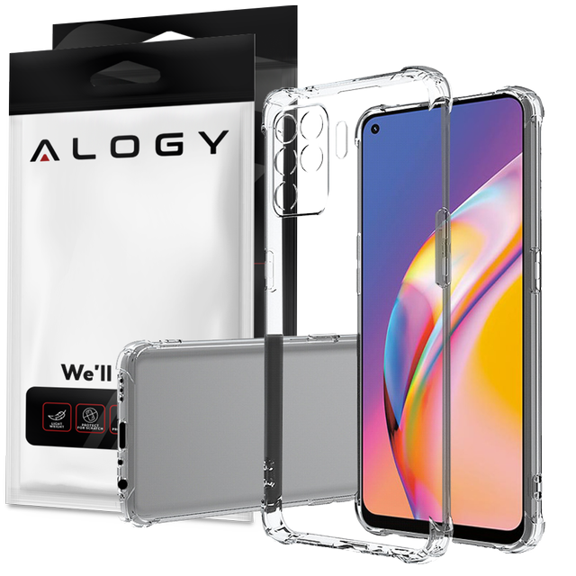 Alogy Etui pancerne ShockProof do Oppo Reno 5 Lite/ A94 4G/ F19 Pro Przezroczyste