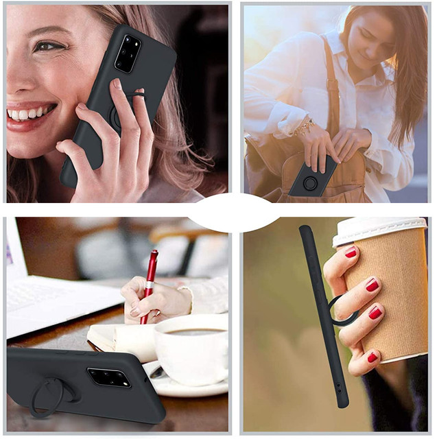 Alogy Etui silikonowe na telefon Ring Slim do Galaxy S20 Plus Czarne