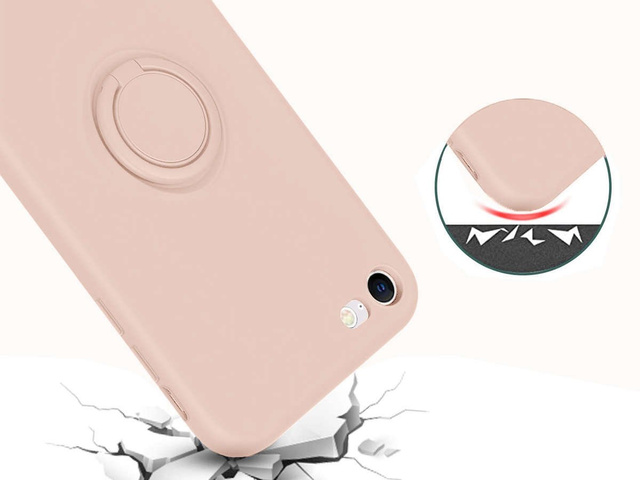 Alogy Etui silikonowe na telefon Ring Ultra Slim do iPhone SE 2020/ 8/ 7 Różowe