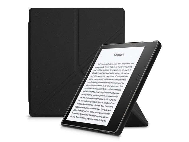 Alogy Etui skórzane obudowa na ebook Origami do Kindle Oasis 2/3 Czarne