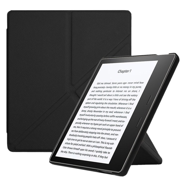 Alogy Etui skórzane obudowa na ebook Origami do Kindle Oasis 2/3 Czarne