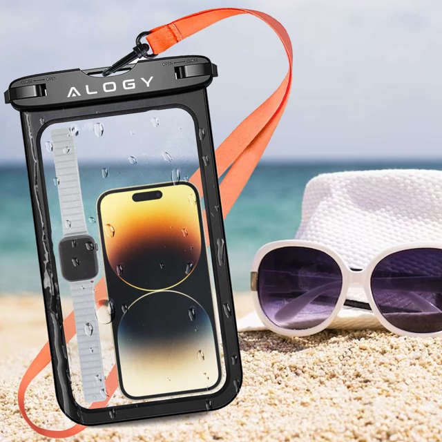 Alogy Etui wodoodporne Waterproof Case torba wodoszczelna uniwersalna IPX8 na telefon i akcesoria Czarne