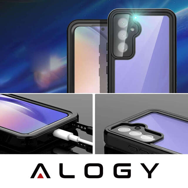 Alogy Etui wodoodporne do Samsung Galaxy A54 360 Pancerne Armor IP68 ze smyczką Czarne