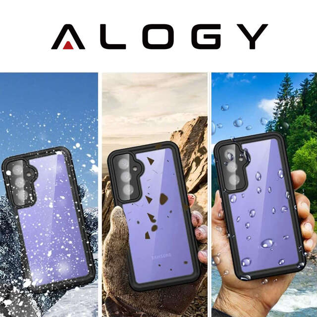 Alogy Etui wodoodporne do Samsung Galaxy A54 360 Pancerne Armor IP68 ze smyczką Czarne